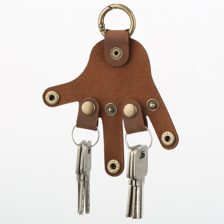 Funny Creative Finger Shape Leather Keychain