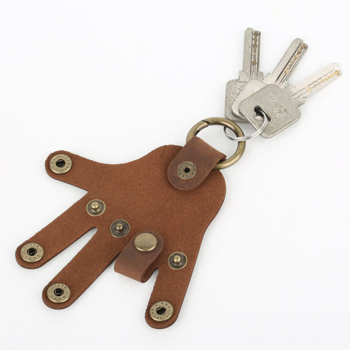 Funny Creative Finger Shape Leather Keychain