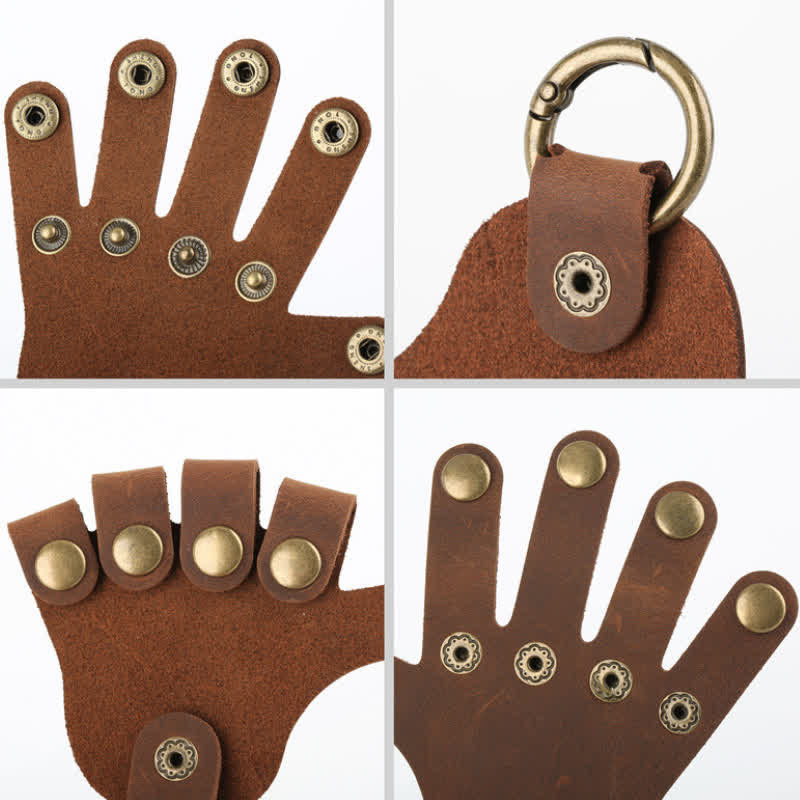 Funny Creative Finger Shape Leather Keychain - image 5