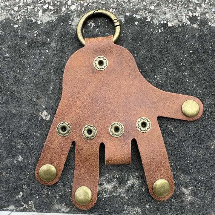 Funny Creative Finger Shape Leather Keychain