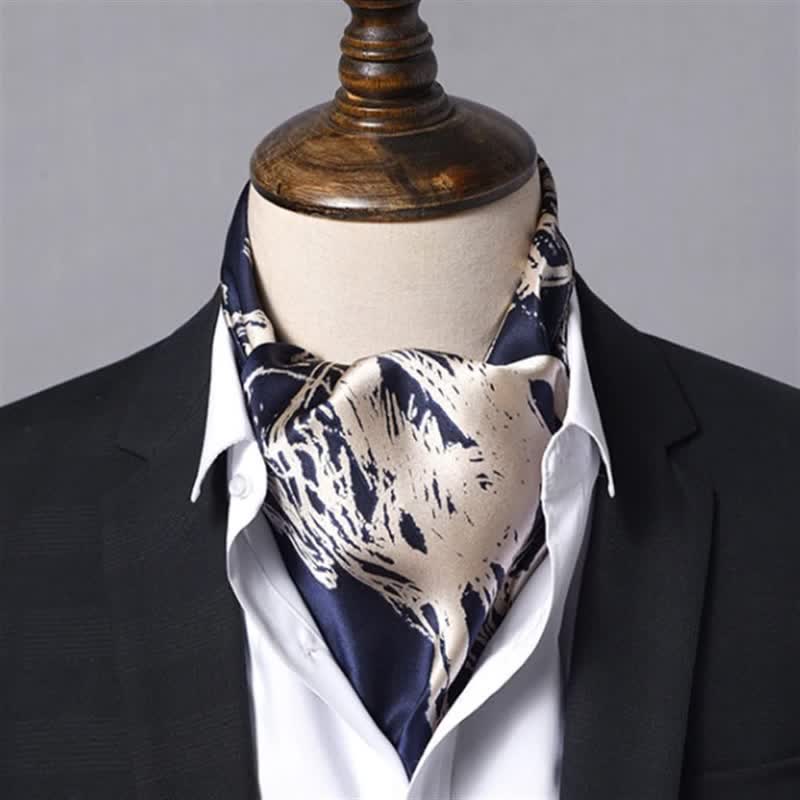 Navy & Beige Abstract Horse Print Square Scarf