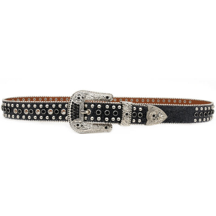 Western Bling Cross Rivet Studs Leather Belt