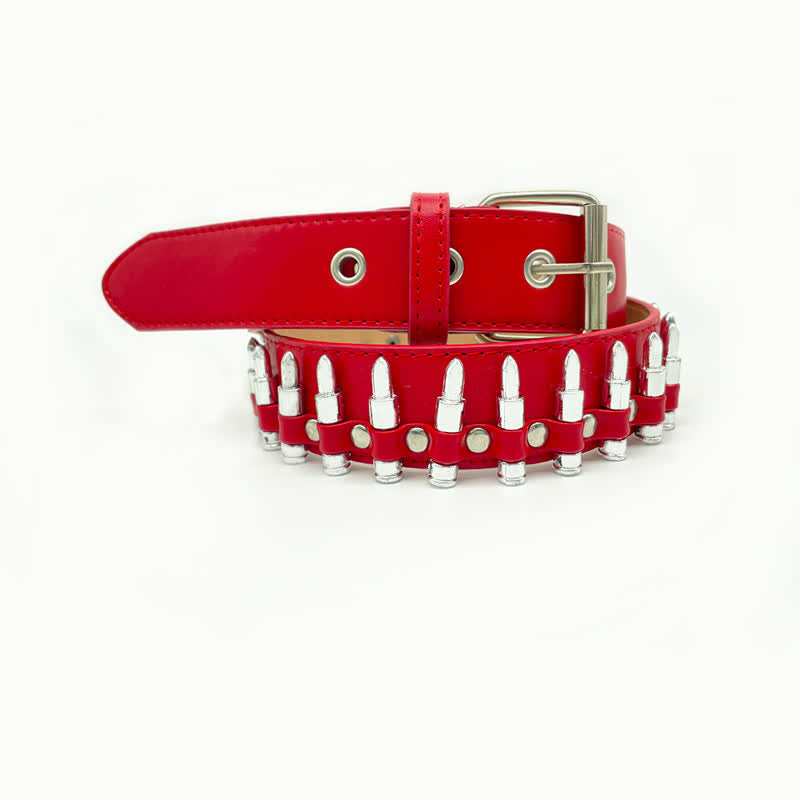 Stylish Punk Bullets Rivet Decor Leather Belt