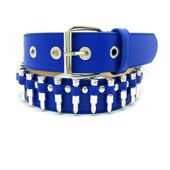 Stylish Punk Bullets Rivet Decor Leather Belt