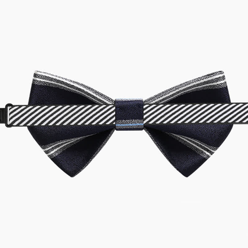 Men's Classic Navy Striped Business Bow Tie