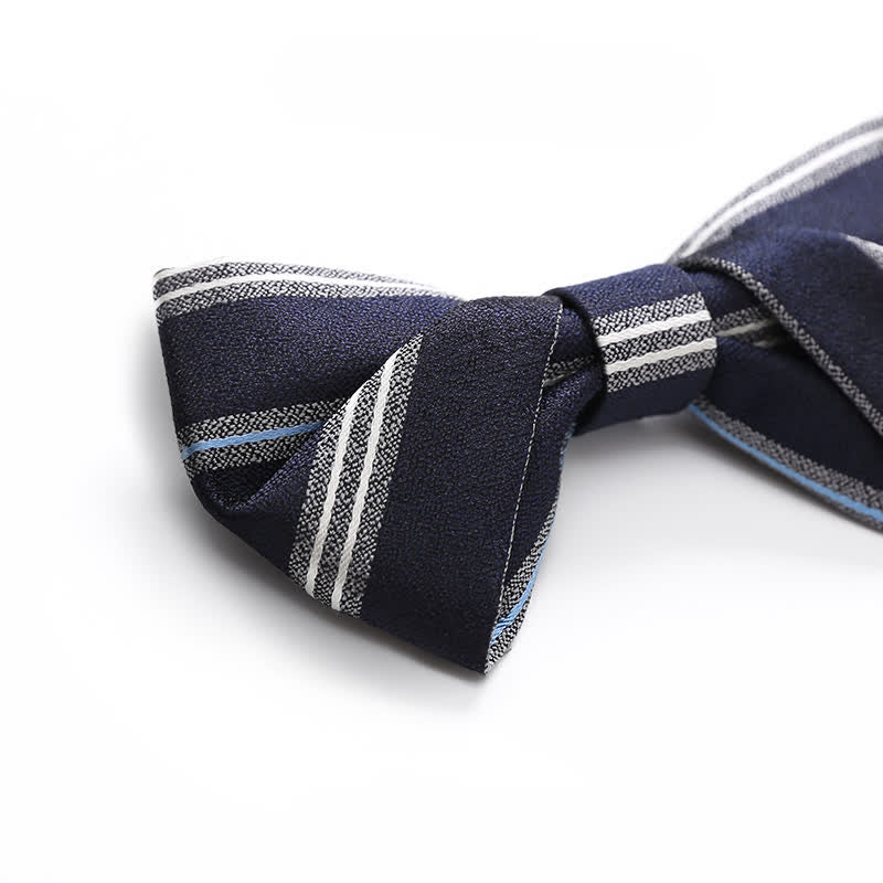 Men's Classic Navy Striped Business Bow Tie