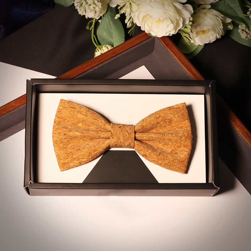 Men's Creative Cork Wood Pattern Party Bow Tie