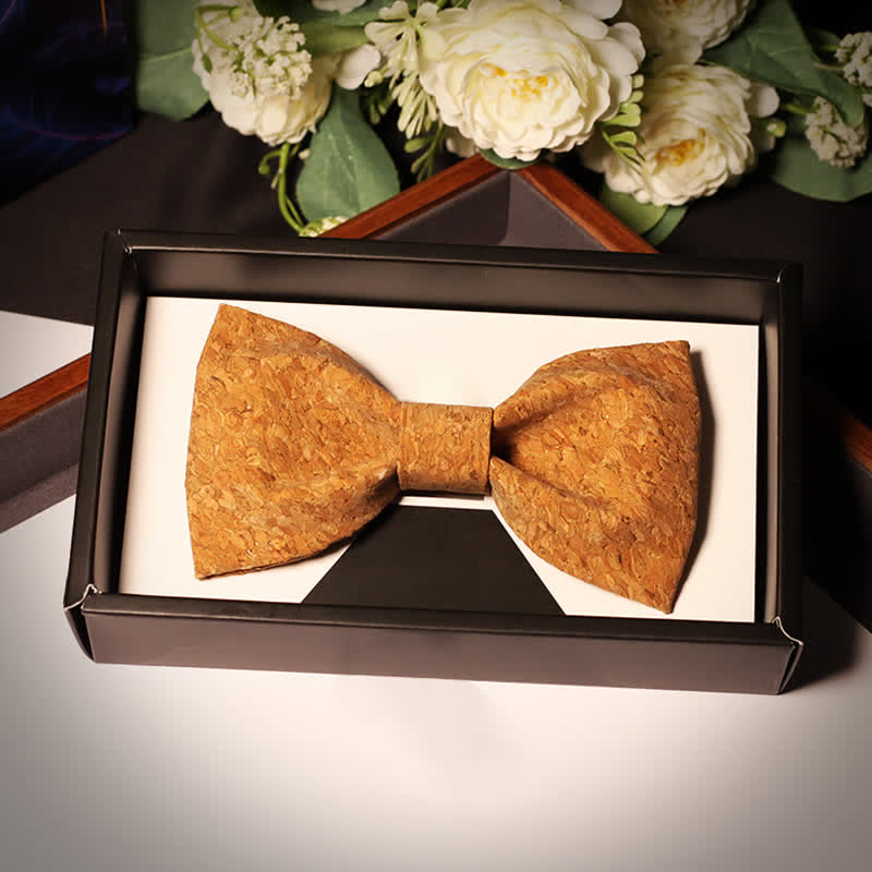 Men's Creative Cork Wood Pattern Party Bow Tie