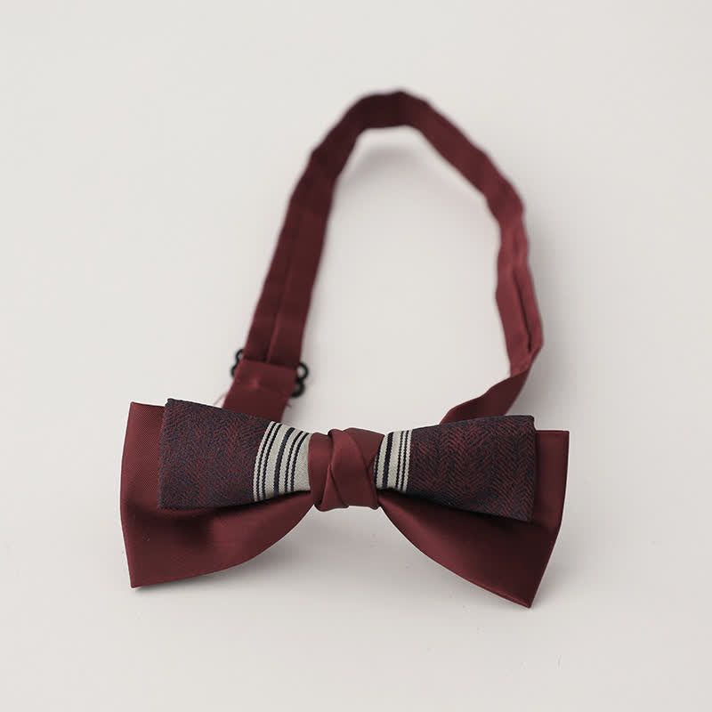 Men's Unqiue Two-Layer Patchwork Floral Bow Tie