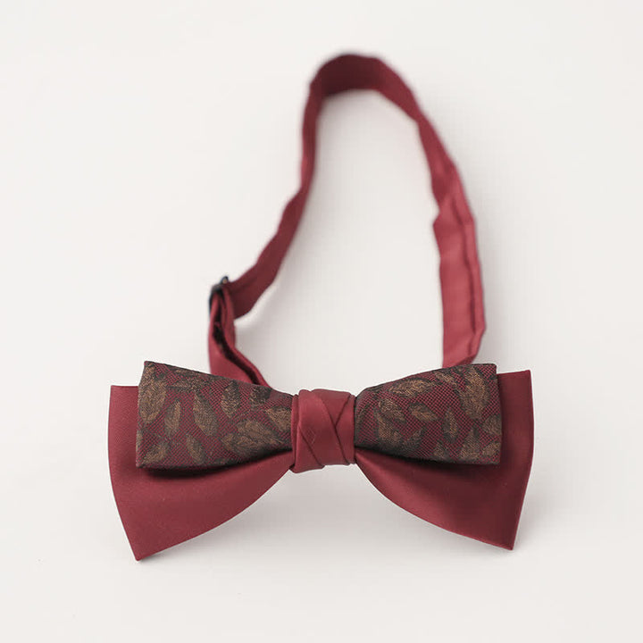 Men's Unqiue Two-Layer Patchwork Floral Bow Tie