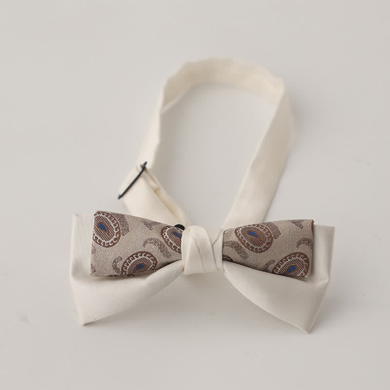 Men's Unqiue Two-Layer Patchwork Floral Bow Tie