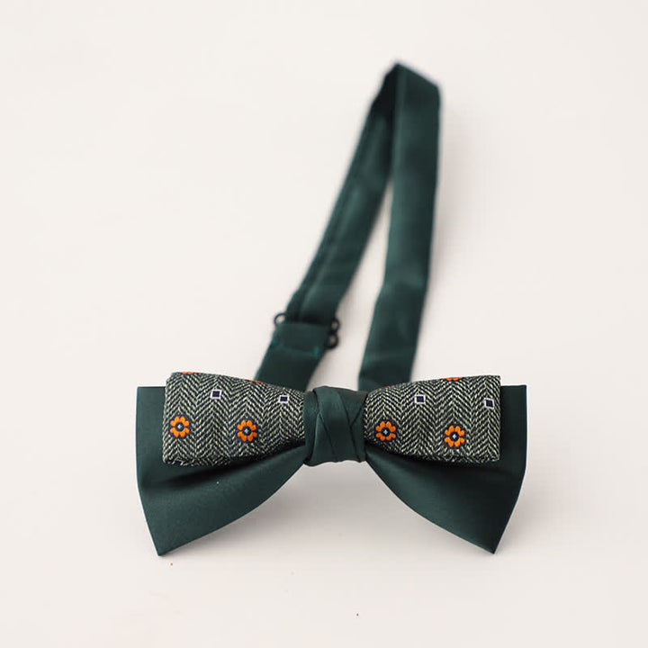 Men's Unqiue Two-Layer Patchwork Floral Bow Tie