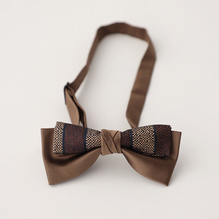 Men's Unqiue Two-Layer Patchwork Floral Bow Tie