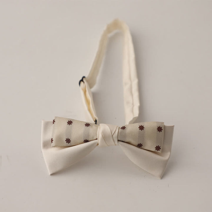 Men's Unqiue Two-Layer Patchwork Floral Bow Tie