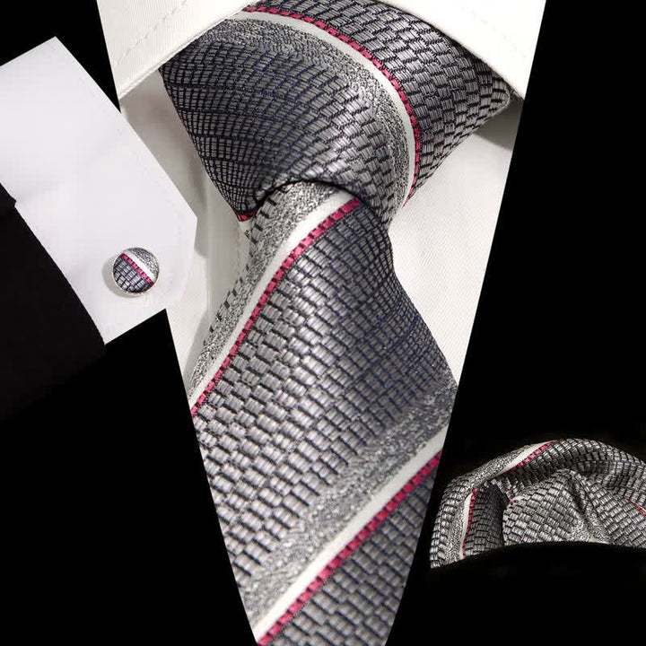 3Pcs Men's Casual Striped Office Accessory Necktie Set