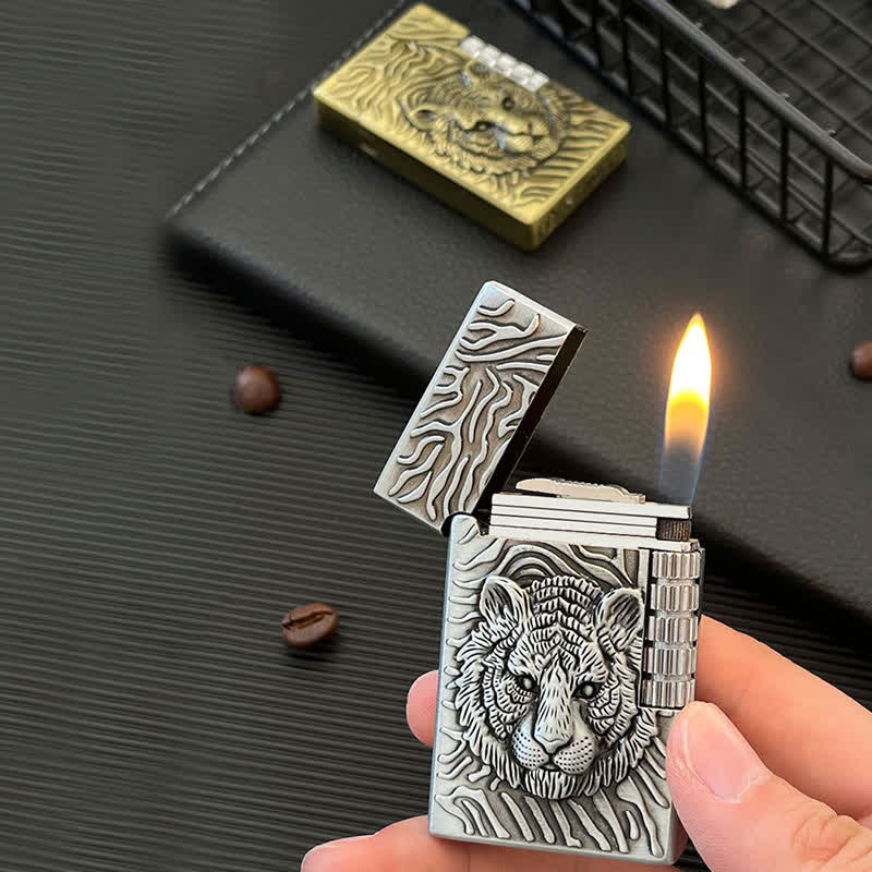 Cool Tiger Head Relief Refillable Butane Lighter