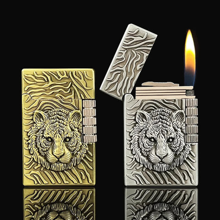 Cool Tiger Head Relief Refillable Butane Lighter