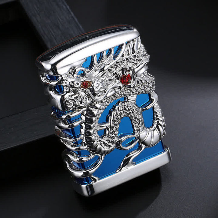 Carving Domineering Dragon Refillable Kerosene Lighter