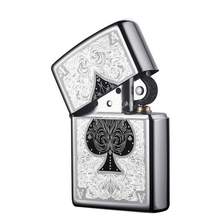 Ace of Spades Black Ice Refillable Kerosene Lighter