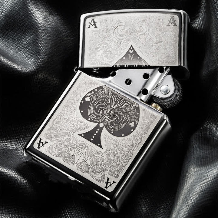 Ace of Spades Black Ice Refillable Kerosene Lighter