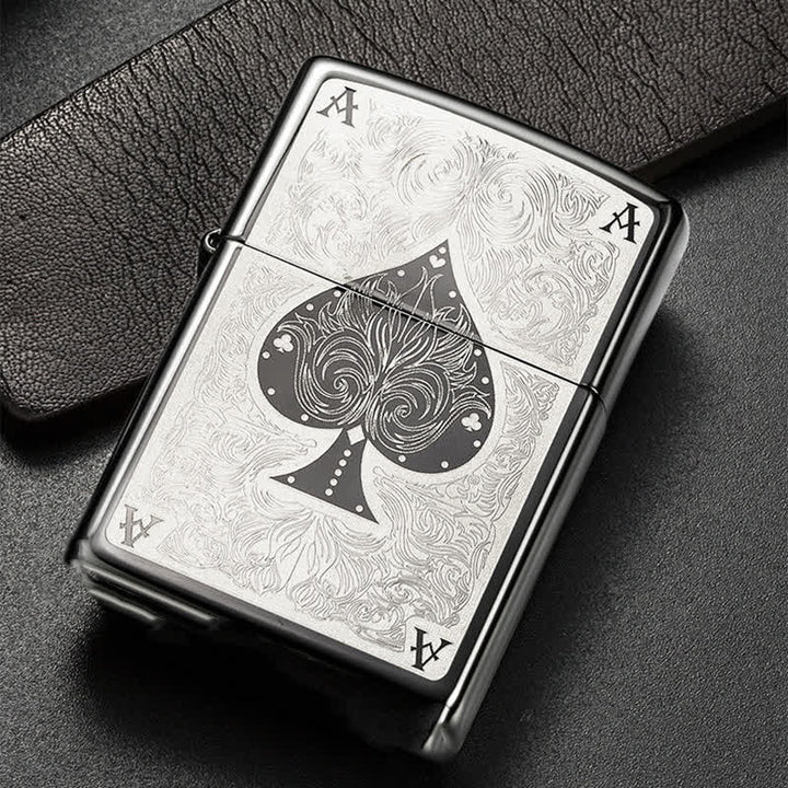 Ace of Spades Black Ice Refillable Kerosene Lighter