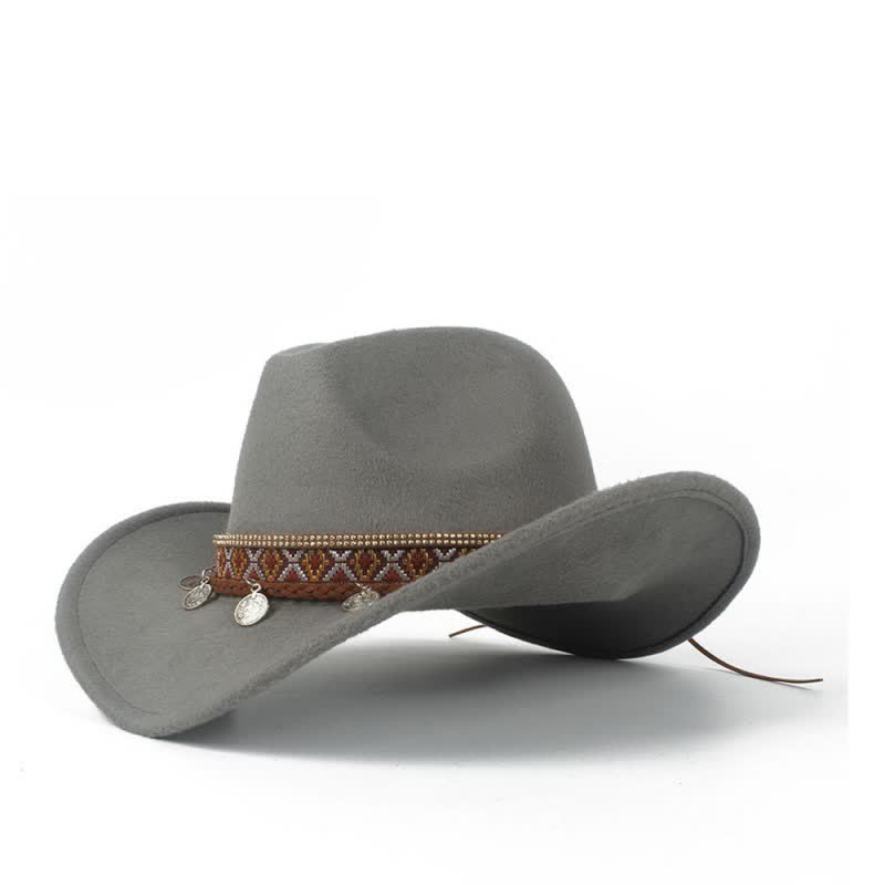 Retro Wide Brimmed Braided Rope Band Cowboy Hat