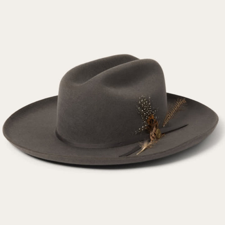 Elagant Carnivals Festival Ribbon Feather Cowboy Hat - Black - L (23 1/4"-23 5/8") - image 1