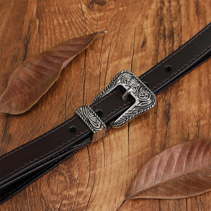 Classic western Versatile Design Slim Cowhide Leather Belt