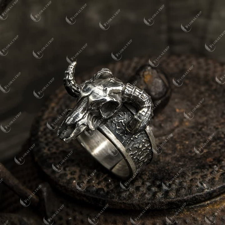 Men's Devil Hell Ghost Goat Opening Adjustable Ring - image 2