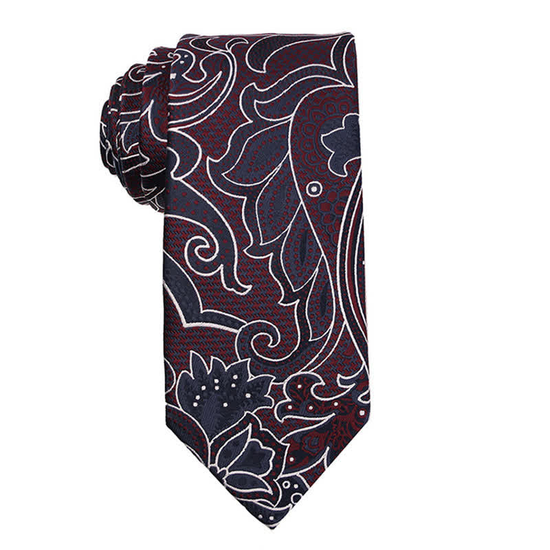 Men's Dark Red Series Paisley Evening Dress Accessories Necktie