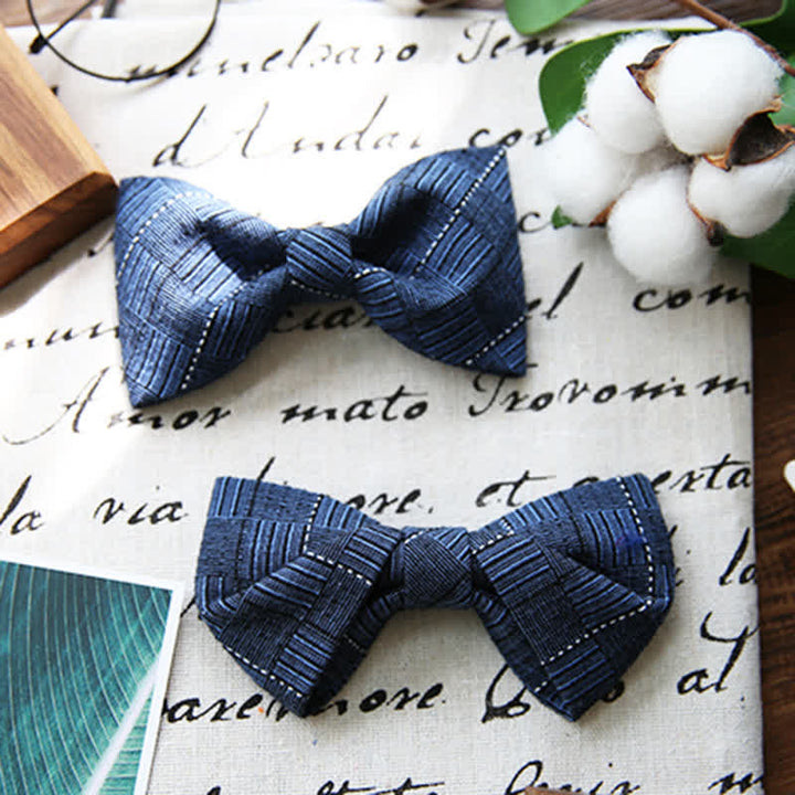 Men's British Style Plaid Pattern Groom Bow Tie