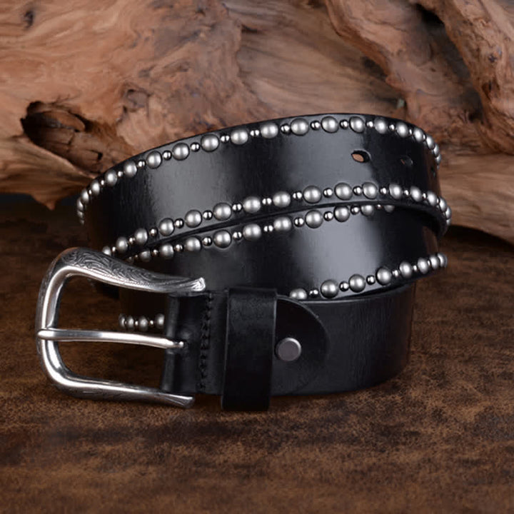 Round Rivets Studded Gothic Clothing Accessories Leather Belt