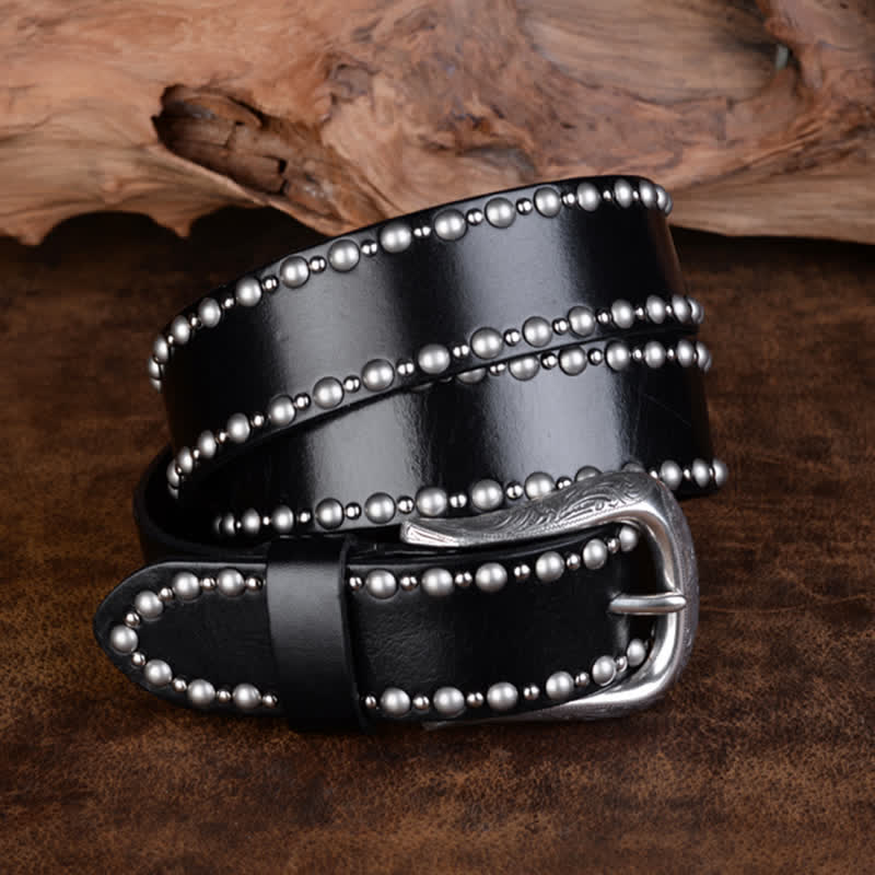 Round Rivets Studded Gothic Clothing Accessories Leather Belt