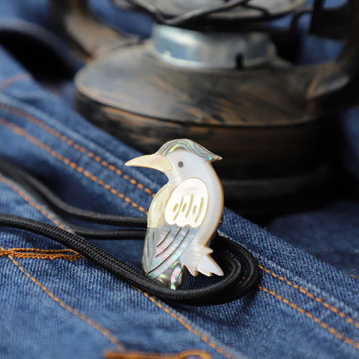 Exotic Parrot Natural Birds Shaped Shell Bolo Tie