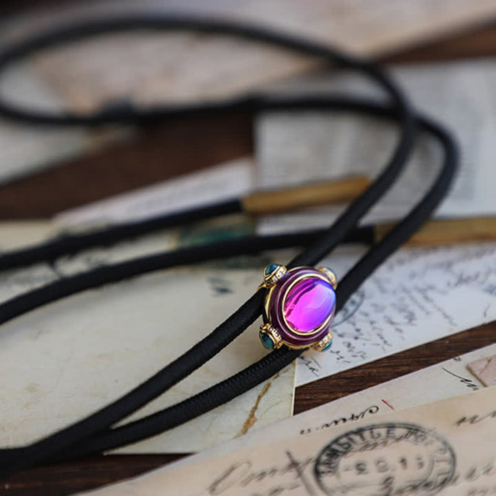 Small Vintage Blue Purple Gemstone Bolo Tie