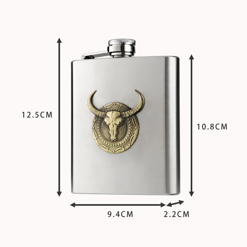 Simple Chic Bull Head Portable Flask with Small Funnel