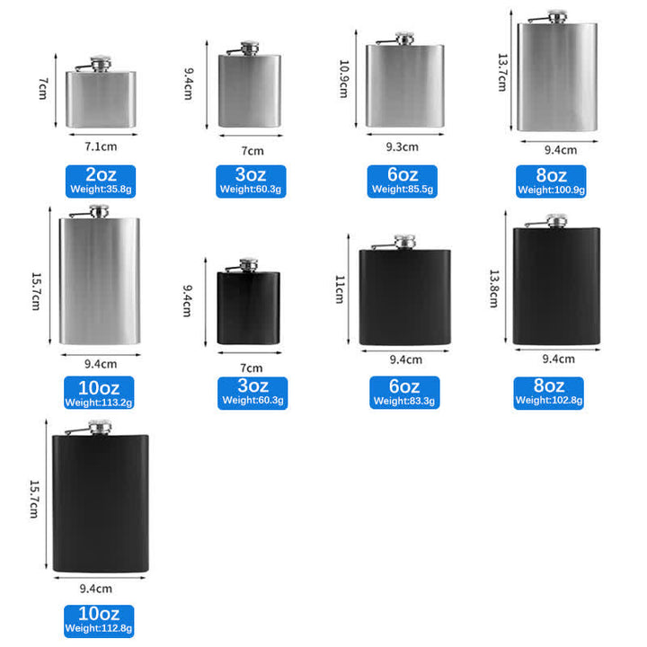 3-8 oz Crossed Pistols Laser Pattern Stainless Steel Portable Flask - image 3