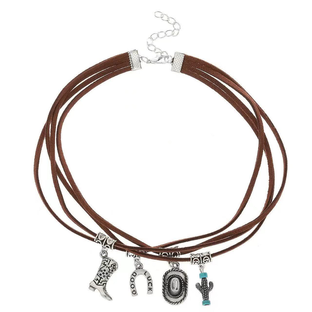  Wild Western Multi-Layered Bracelet Cowboy Necklace - image 2
