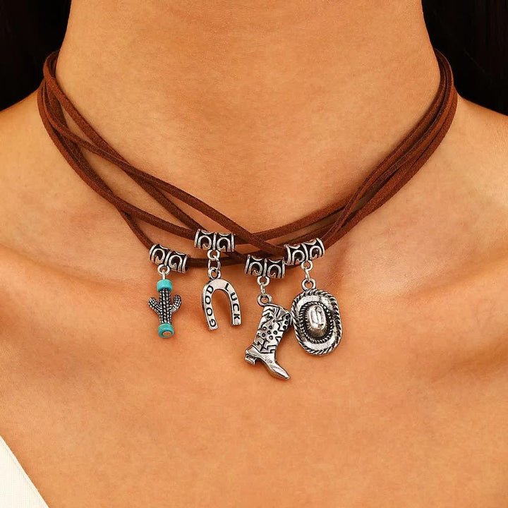 Wild Western Multi-Layered Bracelet Cowboy Necklace