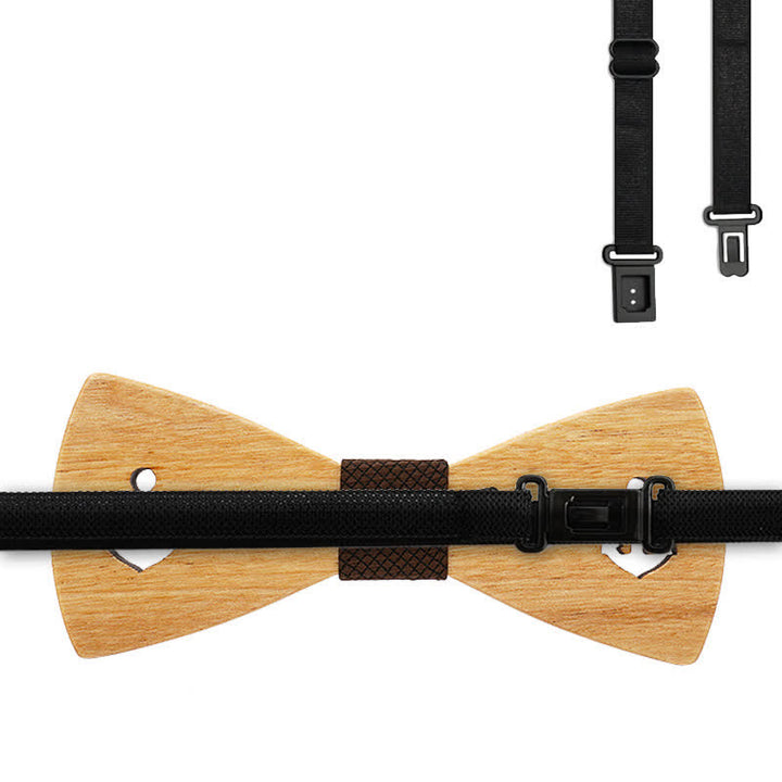 3Pcs Men's Hollow Boat Anchor Wooden Bow Tie Set