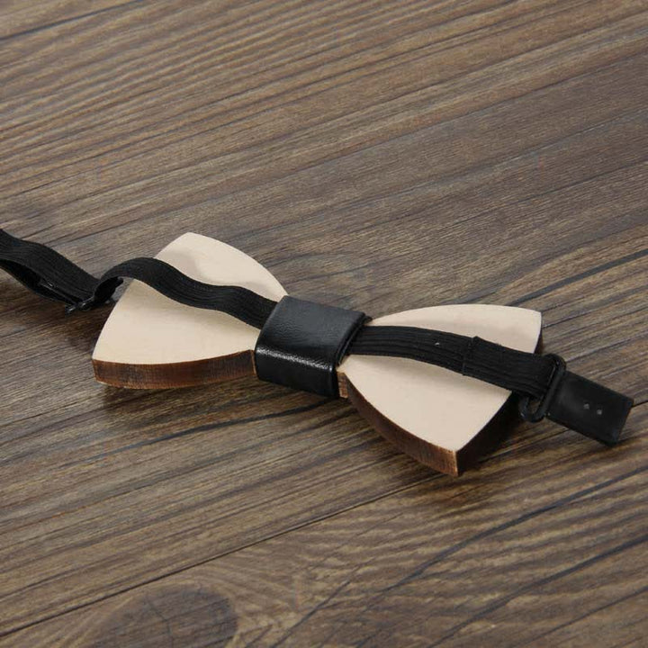 Men's Wedding Party Accessories Carved Wooden Bow Tie