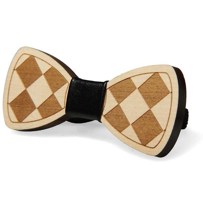 Men's Wedding Party Accessories Carved Wooden Bow Tie