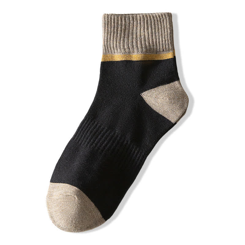 Colorblocking Contrast Sports Cotton Mid-calf Socks