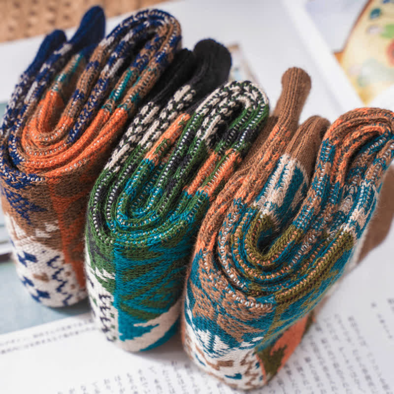 Artistic Native Multi Pattern Cotton Crew Socks