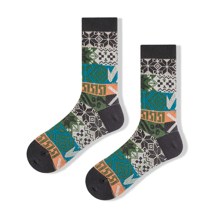 Artistic Native Multi Pattern Cotton Crew Socks