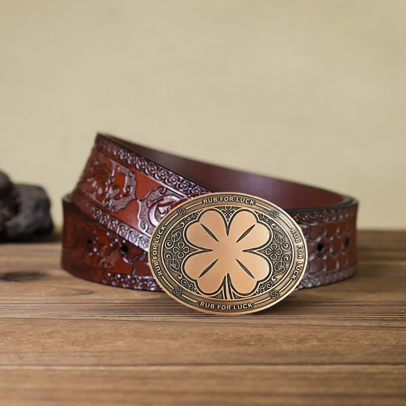 Men's DIY Rub For Luck Creative Beer Holder Buckle Leather Belt