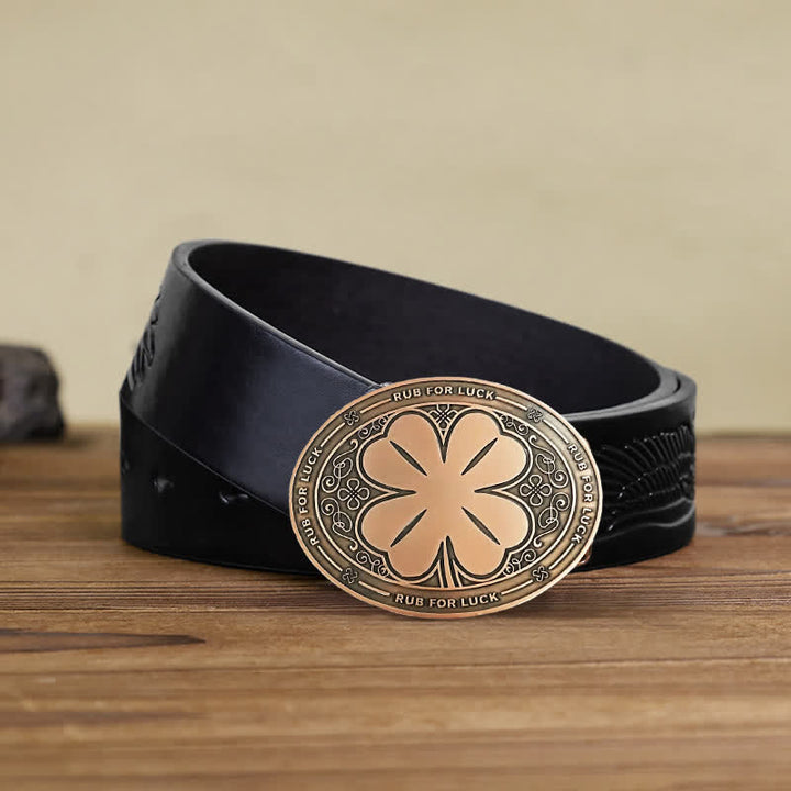 Men's DIY Rub For Luck Creative Beer Holder Buckle Leather Belt