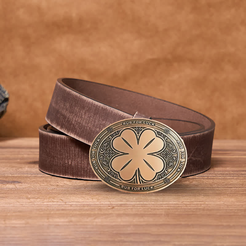 Men's DIY Rub For Luck Creative Beer Holder Buckle Leather Belt