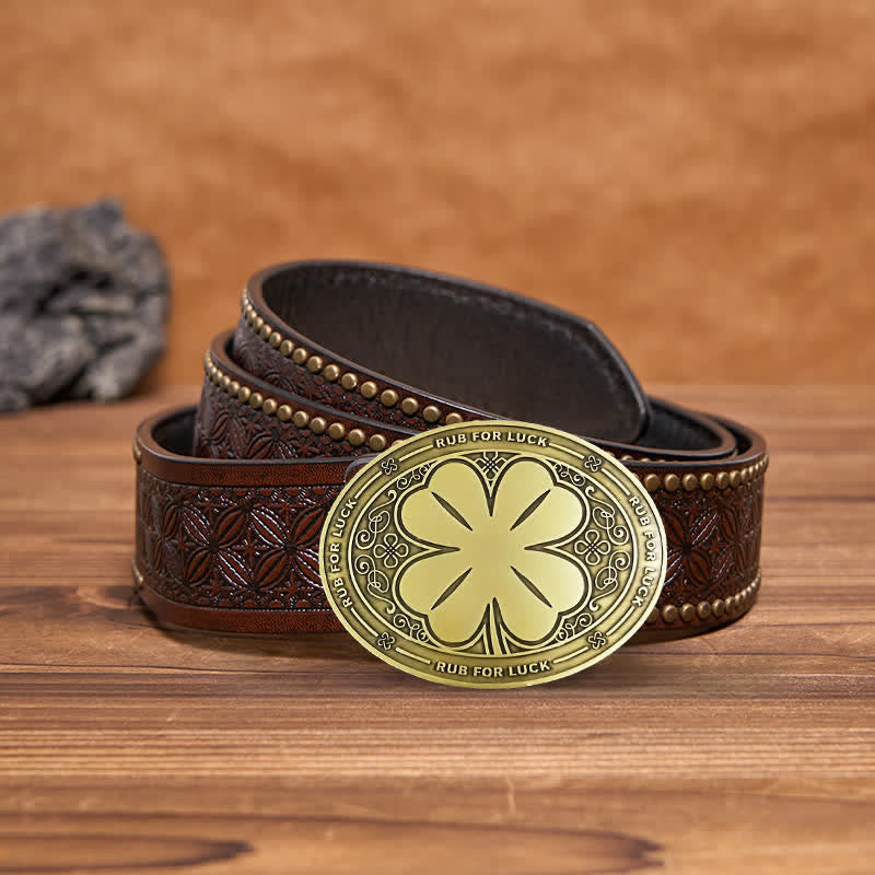 Men's DIY Rub For Luck Creative Beer Holder Buckle Leather Belt