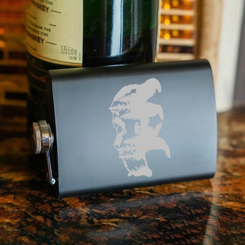 3-8 oz Bear Mountains Laser Pattern Stainless Steel Portable Flask - image 7